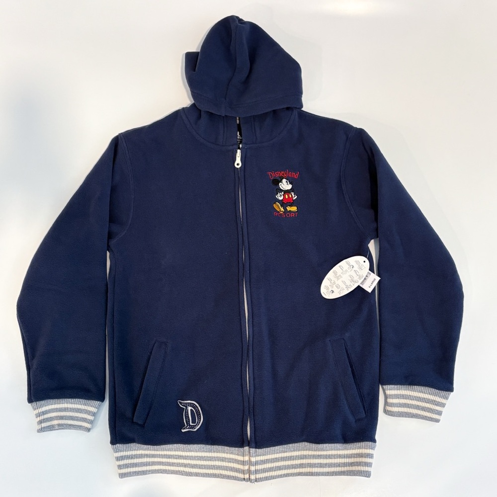 NWT Disneyland Resort Mickey Mouse fleece zip up hoodie jacket youth XL